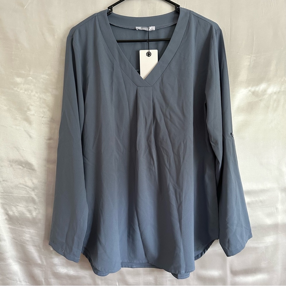 Youtalia Blouse Women's Size L Long Sleeve Tunic Lightweight